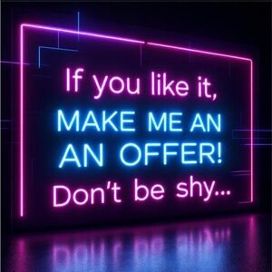 Neon Sign with Blue and Pink Text